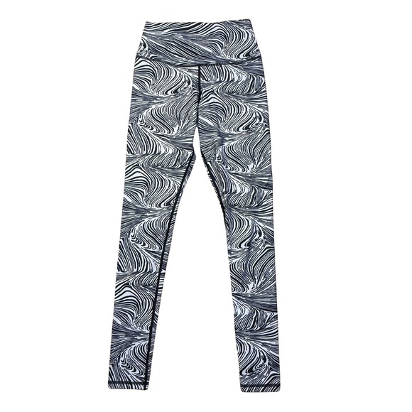 Glyder Pants - Glyder Womens High Rise Optical Swirl Print Leggings Black White Size S Active